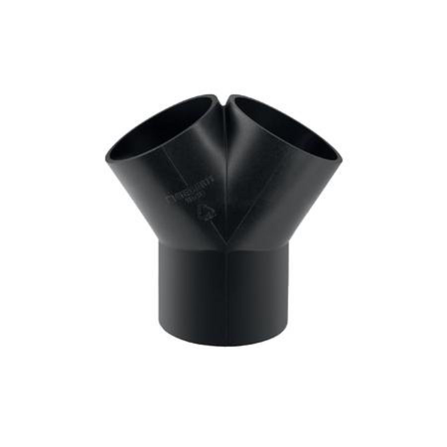 Polyethyleen (PE) broek T-stuk verlopend 2x 30° 110x90x90mm