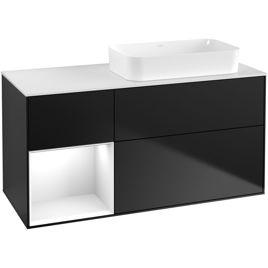 Wastafelonderkast Finion 1200x603x501mm Black Matt Lacquer G681GFPD
