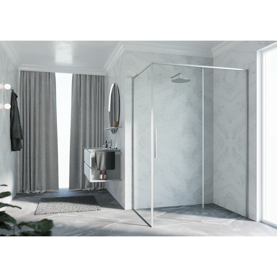 Zijwand RIGA F2P links 1075-1090x2000mm helder glas profiel matchroom