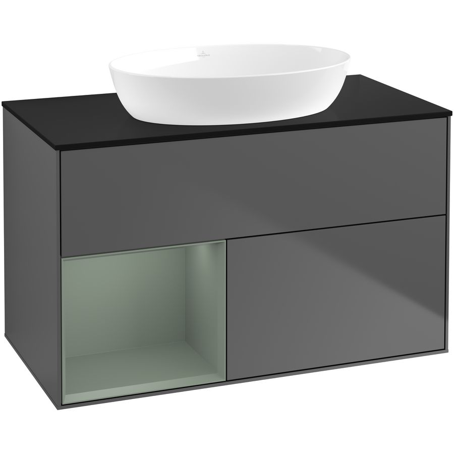 Wastafelonderkast Finion 1000x603x501mm Antr. Matt Lacquer FA12GMGK