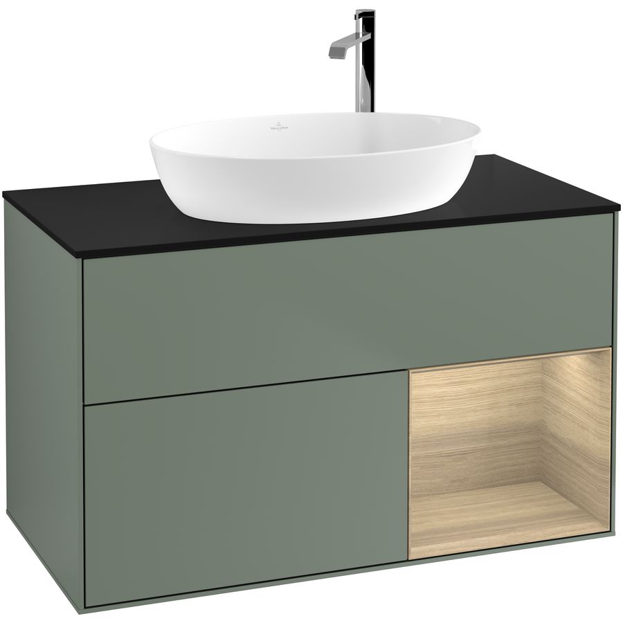 Wastafelonderkast Finion 1000x603x501mm Olive Matt Lacquer G902PCGM