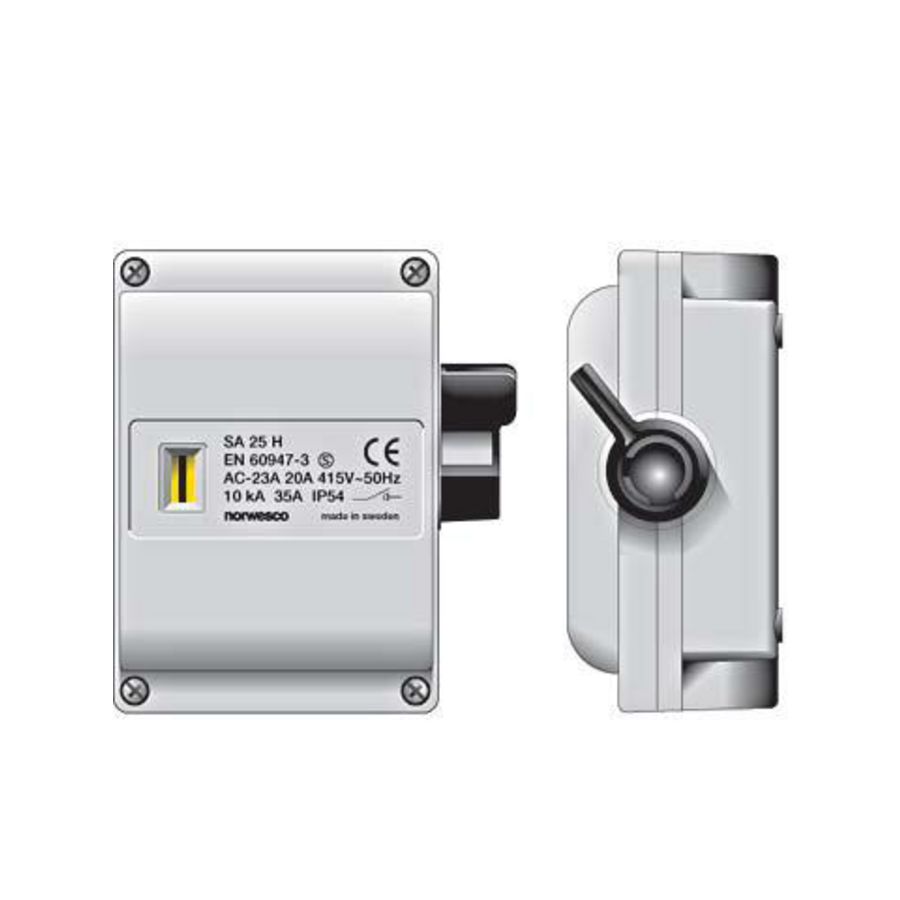 ACTIE Werkschakelaar SA416 4p 16A/500V M20 grijs IP54