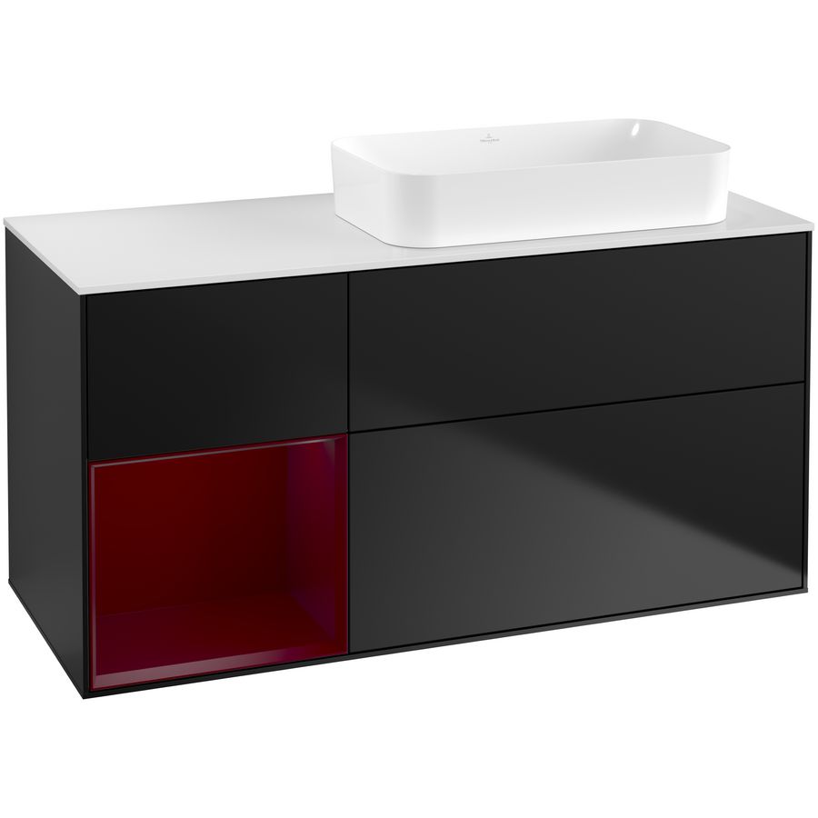 Wastafelonderkast Finion 1200x603x501mm Black Matt Lacquer G681HBPD