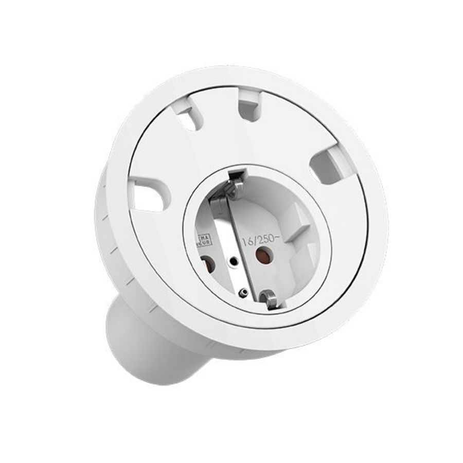 Loop-in 1x 230V RA 2x 7mm + 2x 10mm kabeldrvr 2m RA wit