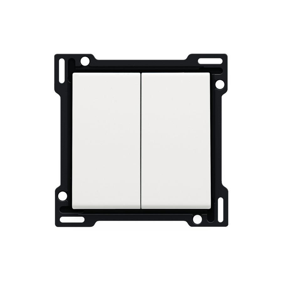 Afwerkingsset serie/wisselschakelaar + drukknop N.O. white c