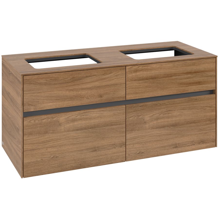 Wastafelonderkast Collaro 1200x548x500mm Oak.Kans C11500RH