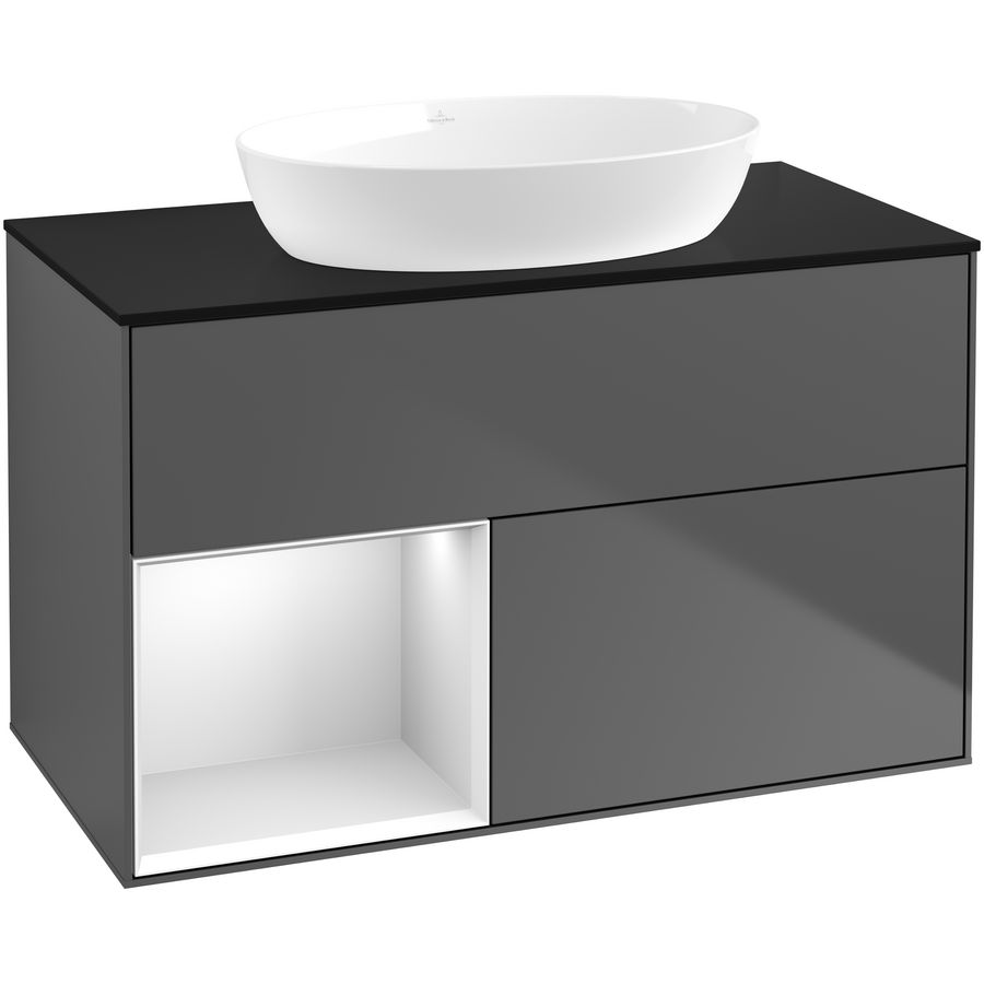 Wastafelonderkast Finion 1000x603x501mm Antr. Matt Lacquer FA12MTGK