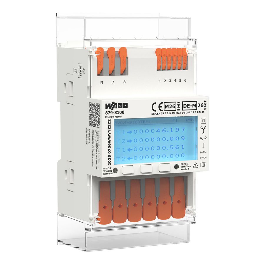 Energiemeter (MID26) voor directe verbinding 65A 3x230/400V 50Hz MID RS-485, M-bus en Ethernet 2 x S0-interface 4PU
