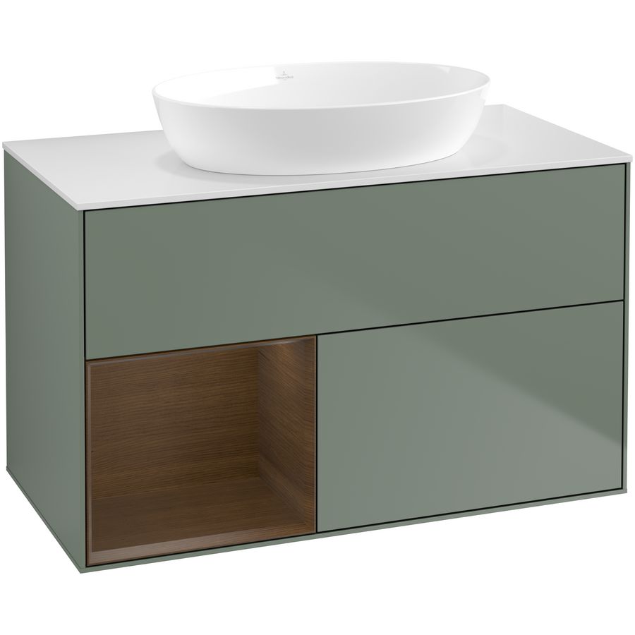 Wastafelonderkast Finion 1000x603x501mm Olive Matt Lacquer GA11GNGM