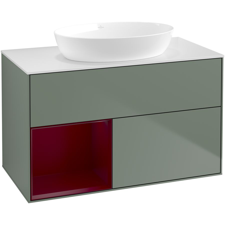 Wastafelonderkast Finion 1000x603x501mm Olive Matt Lacquer GA11HBGM