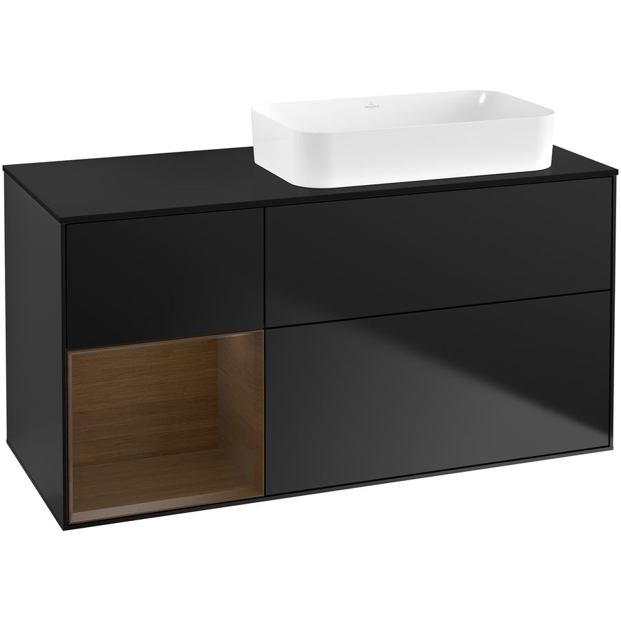 Wastafelonderkast Finion 1200x603x501mm Black Matt Lacquer G682GNPD