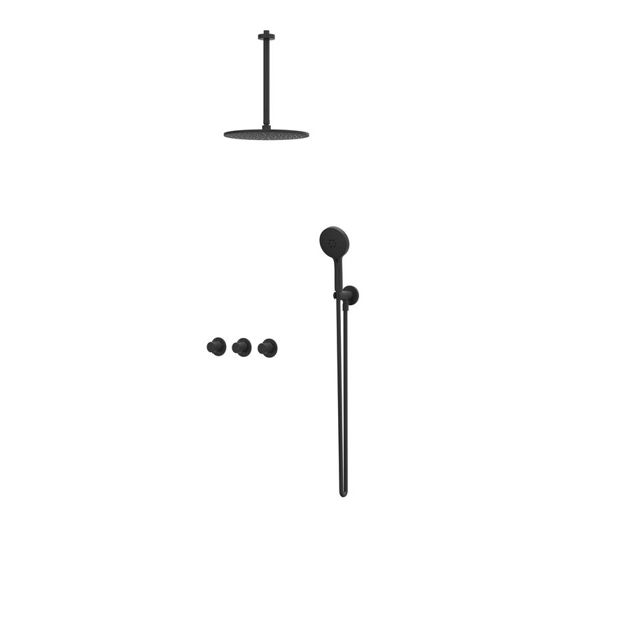 Afbouwdeel regendouche Combiset Nexus 4 inbouwthermostaat mat zwart CSN4EXMZBFCA excl. inbouwbox