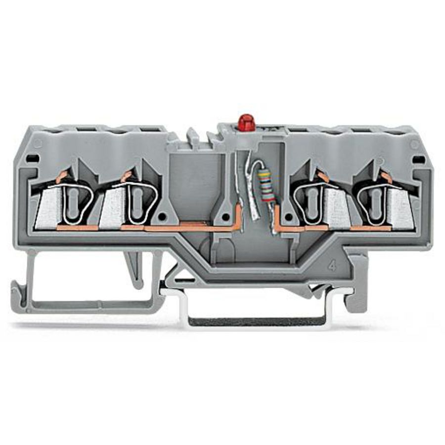 Moduleklem 4-draads LED rood grijs 280-809/281-434 VVE=100