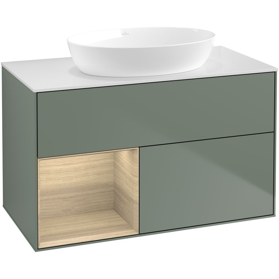 Wastafelonderkast Finion 1000x603x501mm Olive Matt Lacquer GA11PCGM