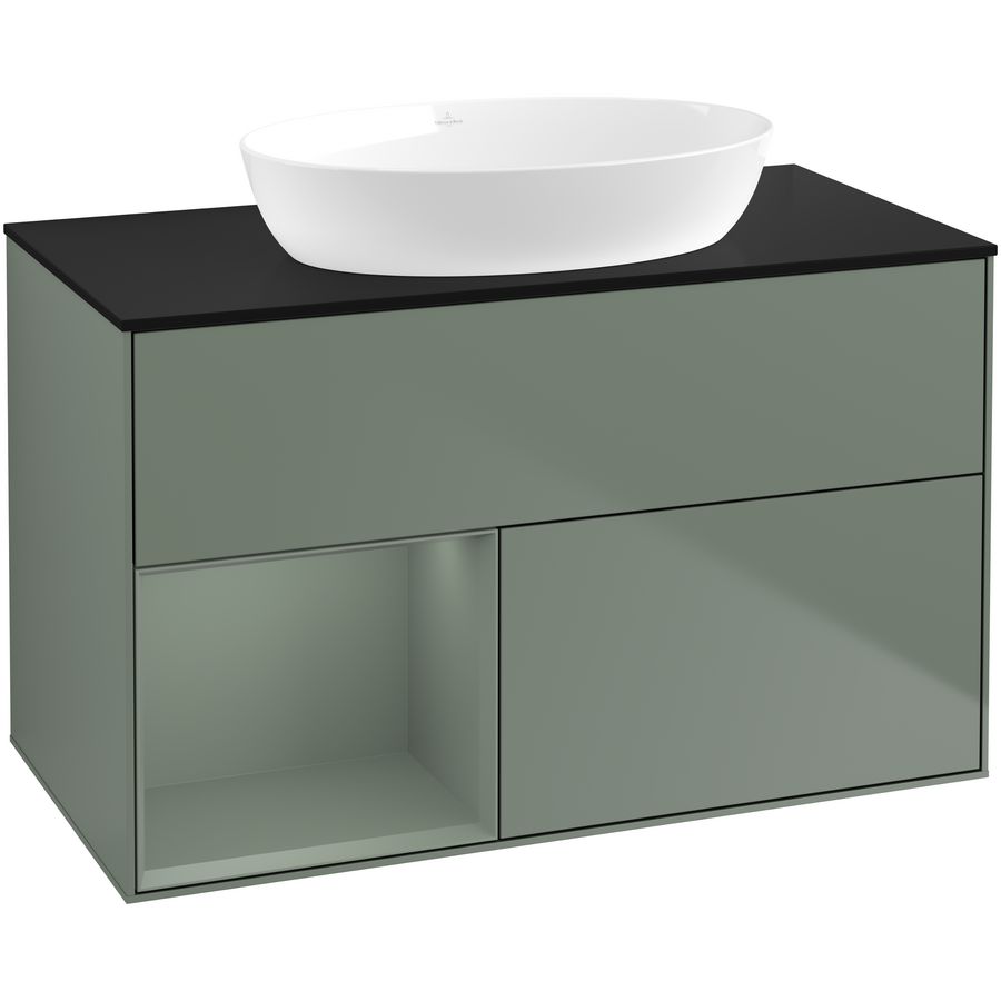 Wastafelonderkast Finion 1000x603x501mm Olive Matt Lacquer GA12GMGM