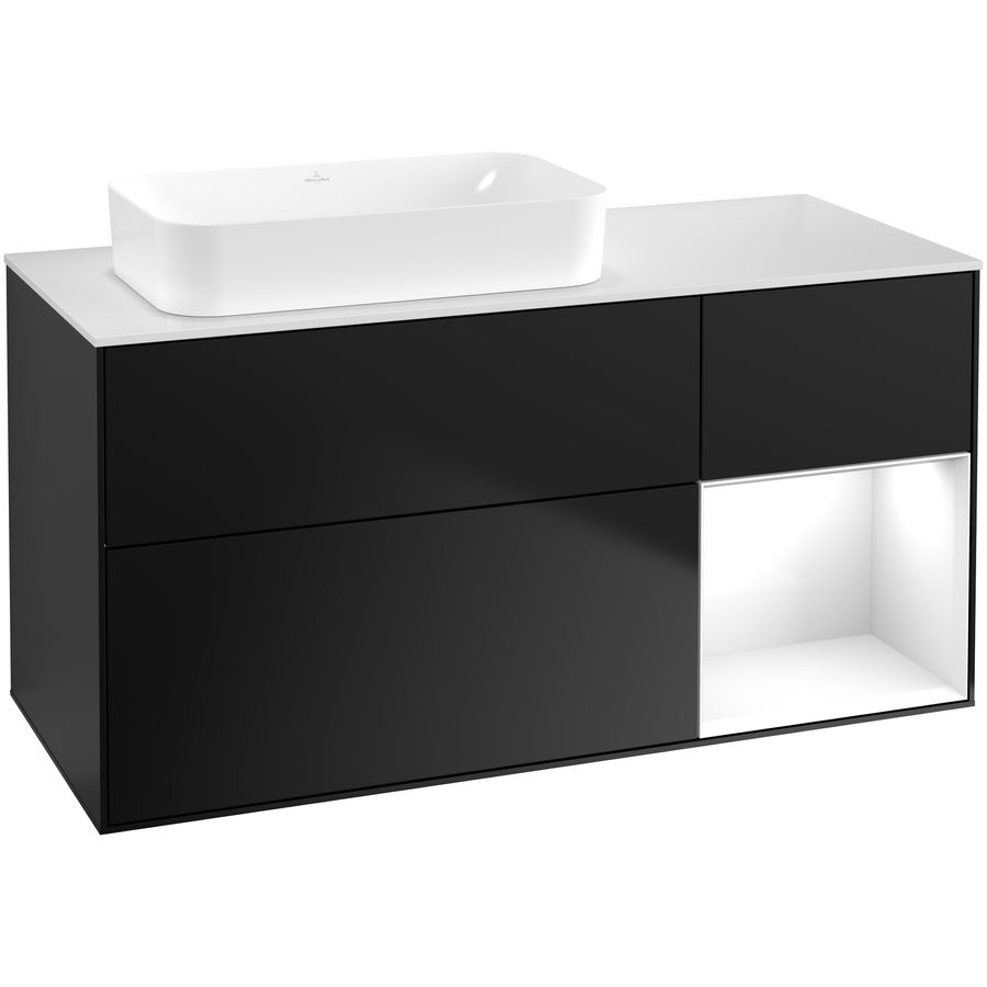 Wastafelonderkast Finion 1200x603x501mm Black Matt Lacquer G691GFPD
