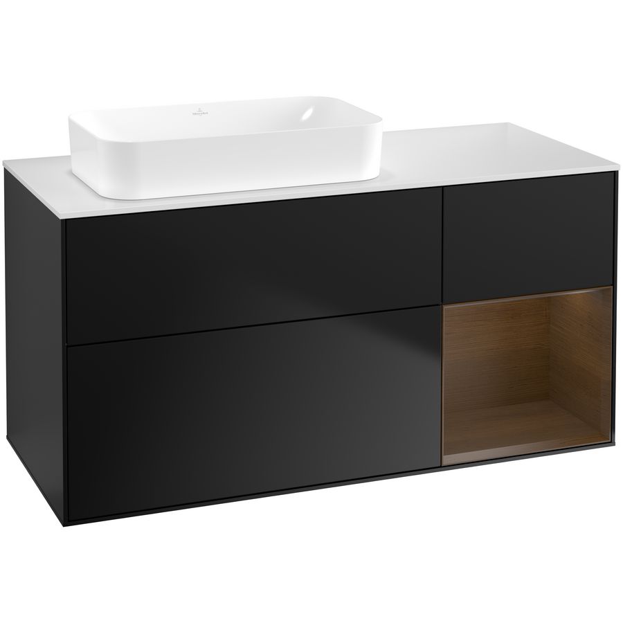 Wastafelonderkast Finion 1200x603x501mm Black Matt Lacquer G691GNPD