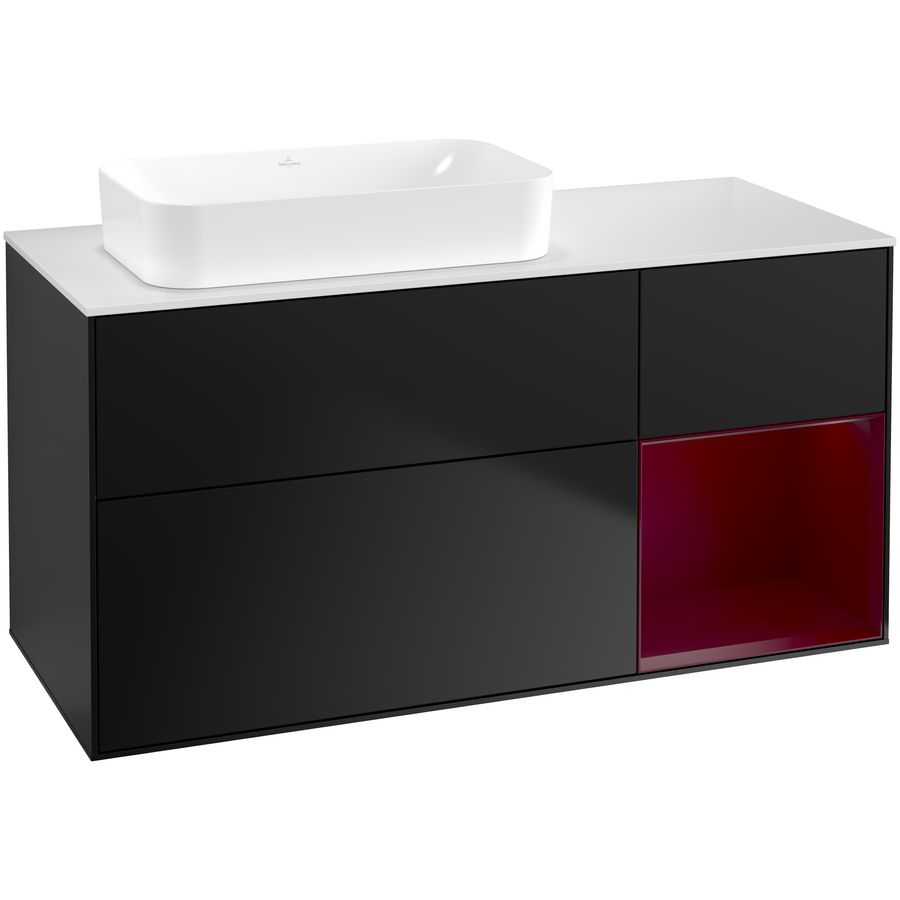 Wastafelonderkast Finion 1200x603x501mm Black Matt Lacquer G691HBPD