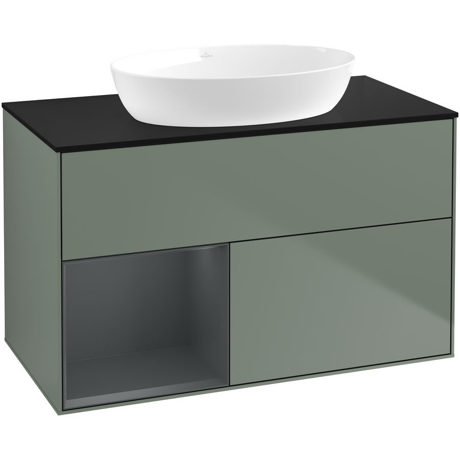 Wastafelonderkast Finion 1000x603x501mm Olive Matt Lacquer GA12HGGM