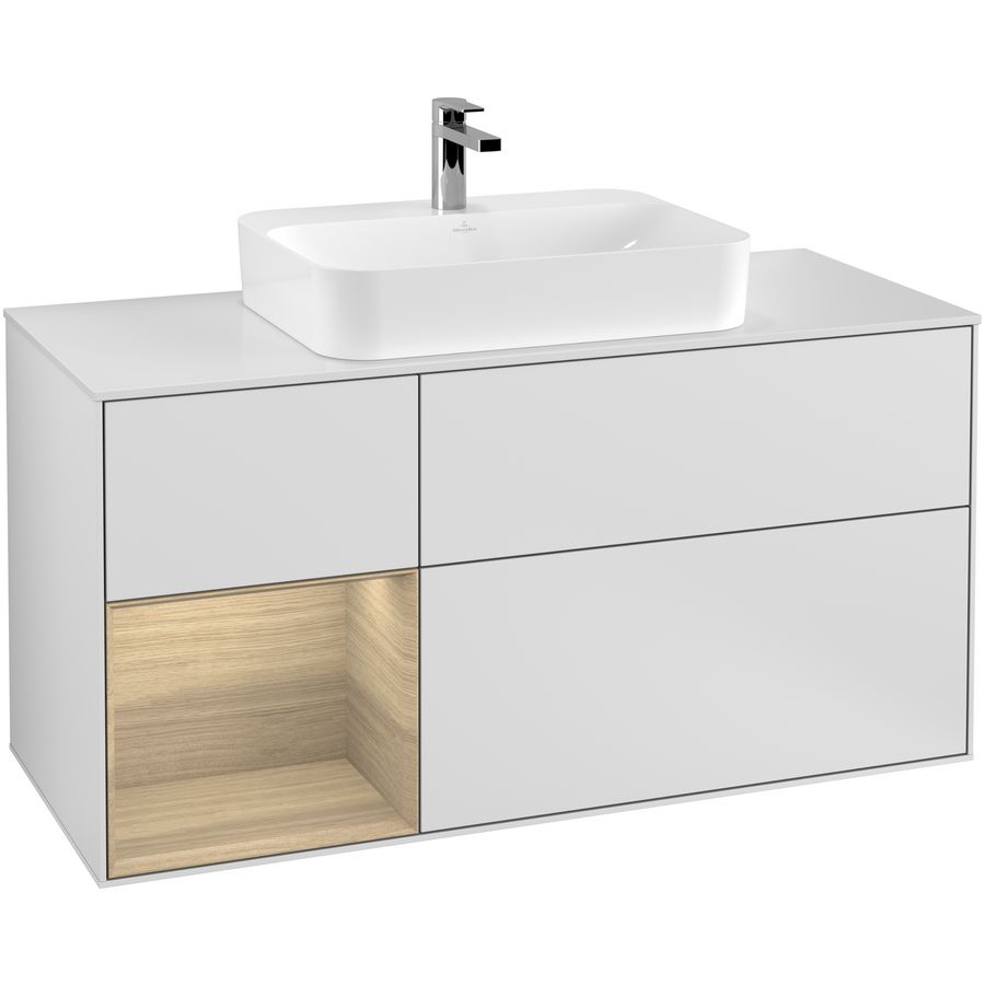 Wastafelonderkast Finion 1200x603x501mm White Matt Lacquer G411PCMT