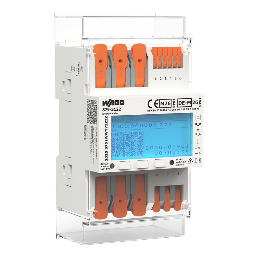 Energiemeter (MID26) voor directe verbinding 65A 3x230/400V 50Hz MID & Eichrecht RS-485, M-bus en Ethernet 2 x S0-interface 4 PS