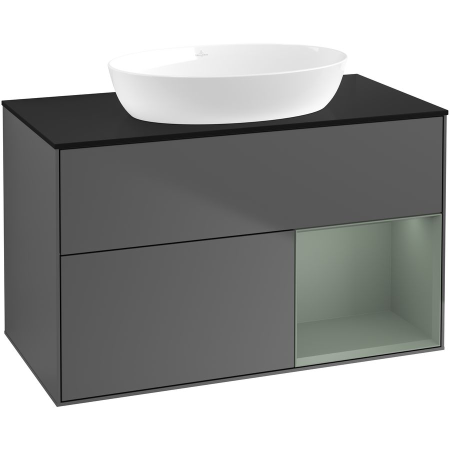 Wastafelonderkast Finion 1000x603x501mm Antr. Matt Lacquer FA22GMGK
