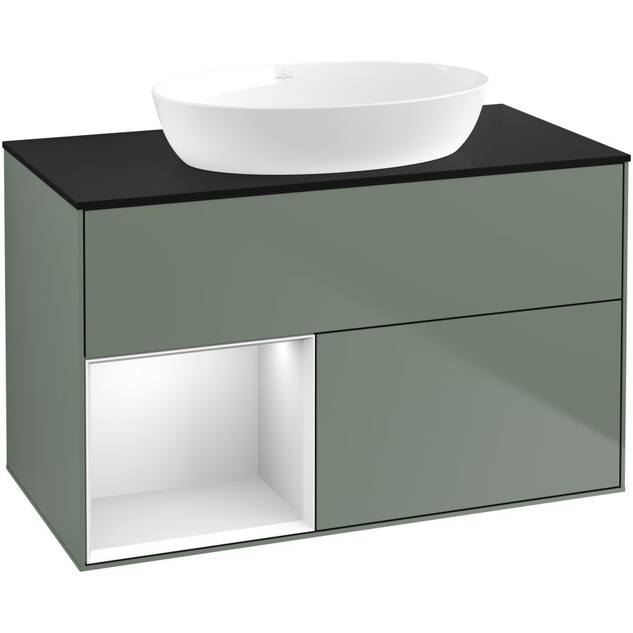 Wastafelonderkast Finion 1000x603x501mm Olive Matt Lacquer GA12MTGM