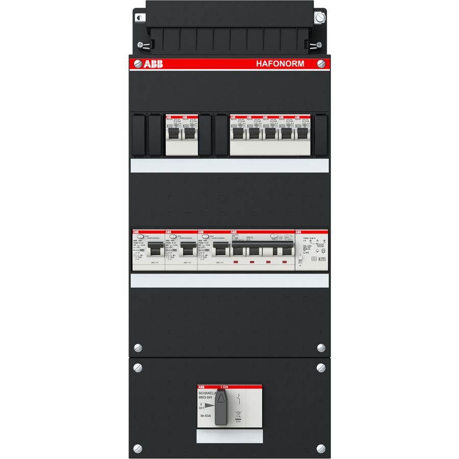 Groepenkast 7x achter 3x30mA HS+C+T 3-fasen 1SPF006907F1749