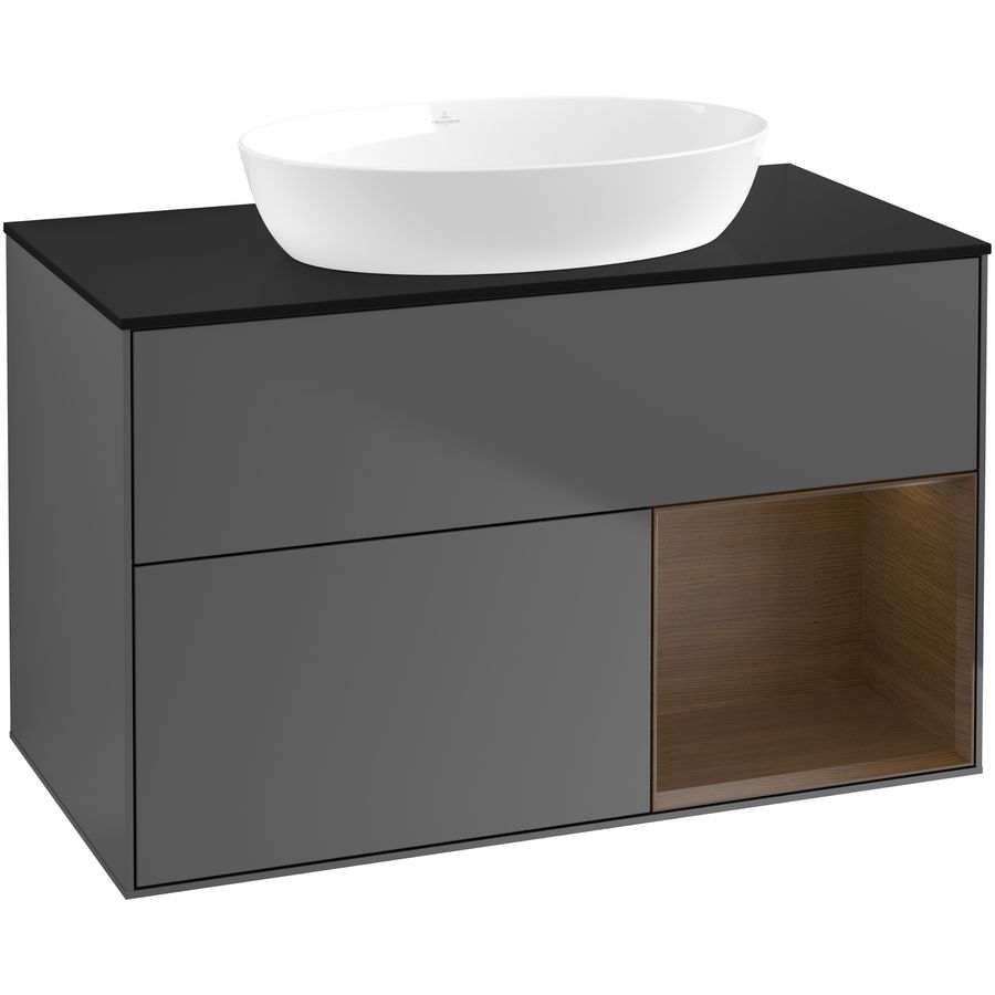 Wastafelonderkast Finion 1000x603x501mm Antr. Matt Lacquer FA22GNGK