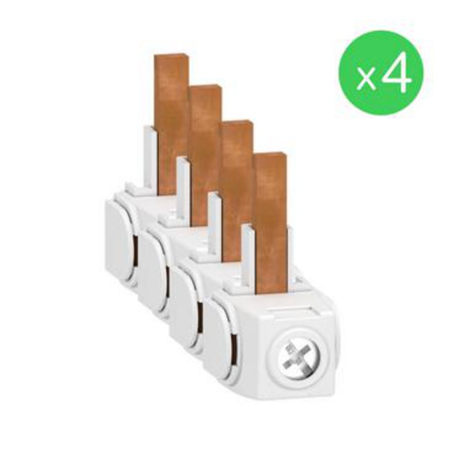 set of 4 connectors for 1-polig + Nul comb busbar