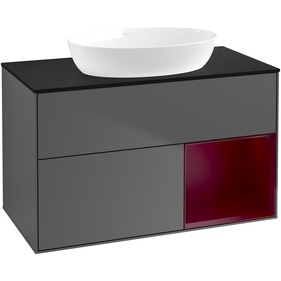 Wastafelonderkast Finion 1000x603x501mm Antr. Matt Lacquer FA22HBGK