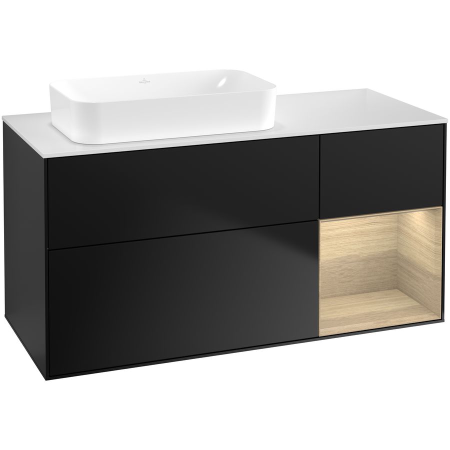 Wastafelonderkast Finion 1200x603x501mm Black Matt Lacquer G691PCPD