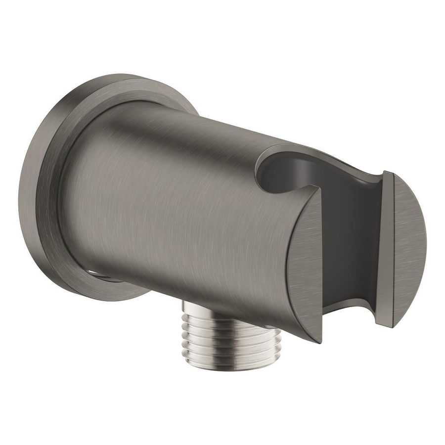 Rainshower Wandaans. m. Houder Rond Hard Graphite Gebr