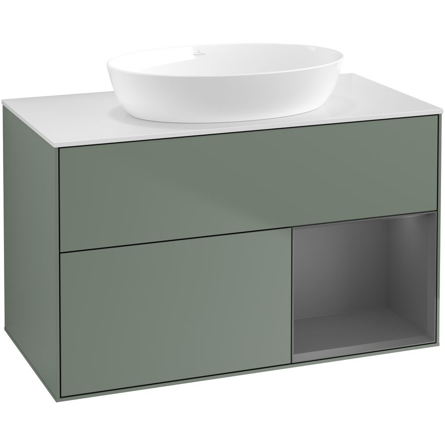 Wastafelonderkast Finion 1000x603x501mm Olive Matt Lacquer GA21GKGM