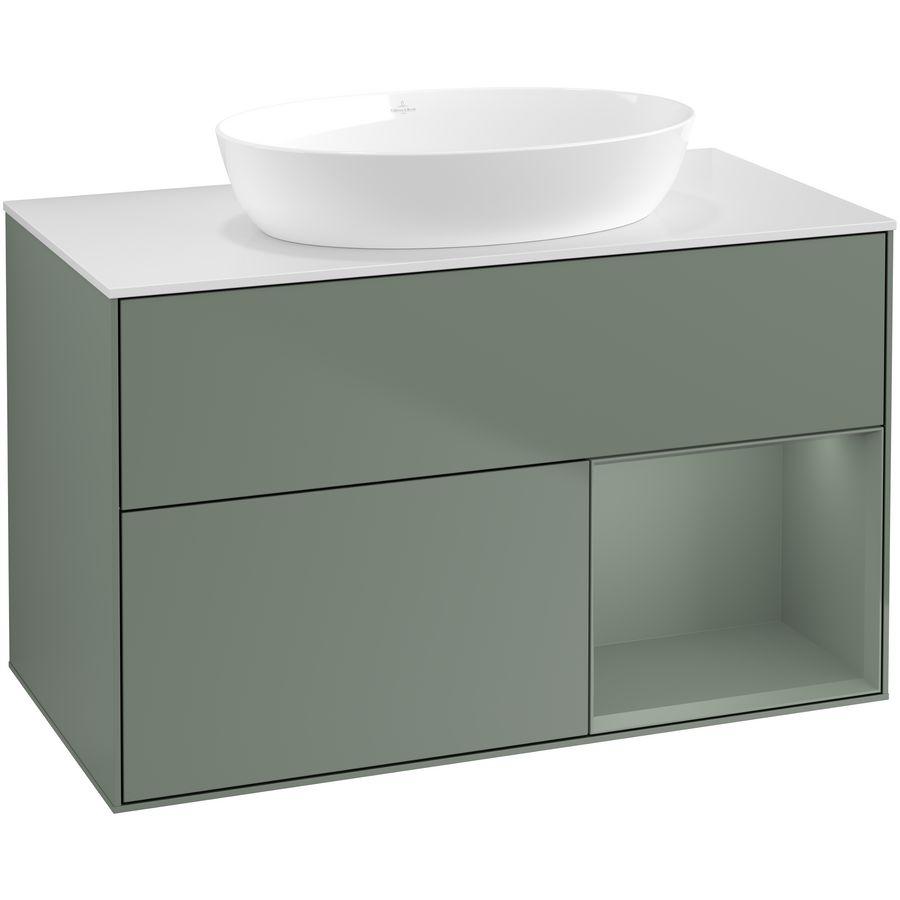 Wastafelonderkast Finion 1000x603x501mm Olive Matt Lacquer GA21GMGM