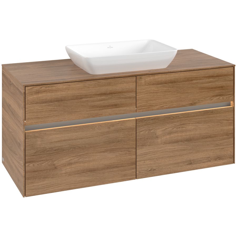 Wastafelonderkast Collaro 1200x548x500mm Oak.Kans C112B0RH