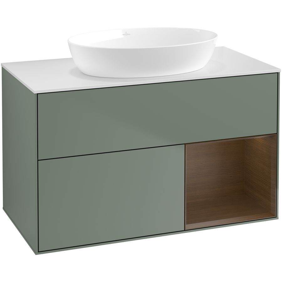 Wastafelonderkast Finion 1000x603x501mm Olive Matt Lacquer GA21GNGM
