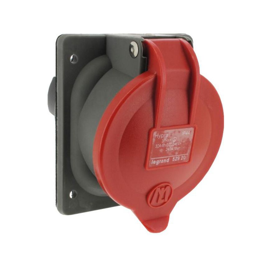 Inbouw Wandcontactdoos 400V 32A 5P IP44 kunstst. rood Hypra