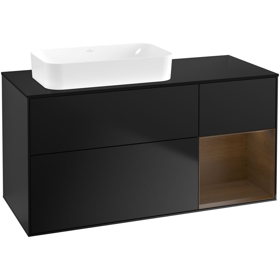 Wastafelonderkast Finion 1200x603x501mm Black Matt Lacquer G692GNPD