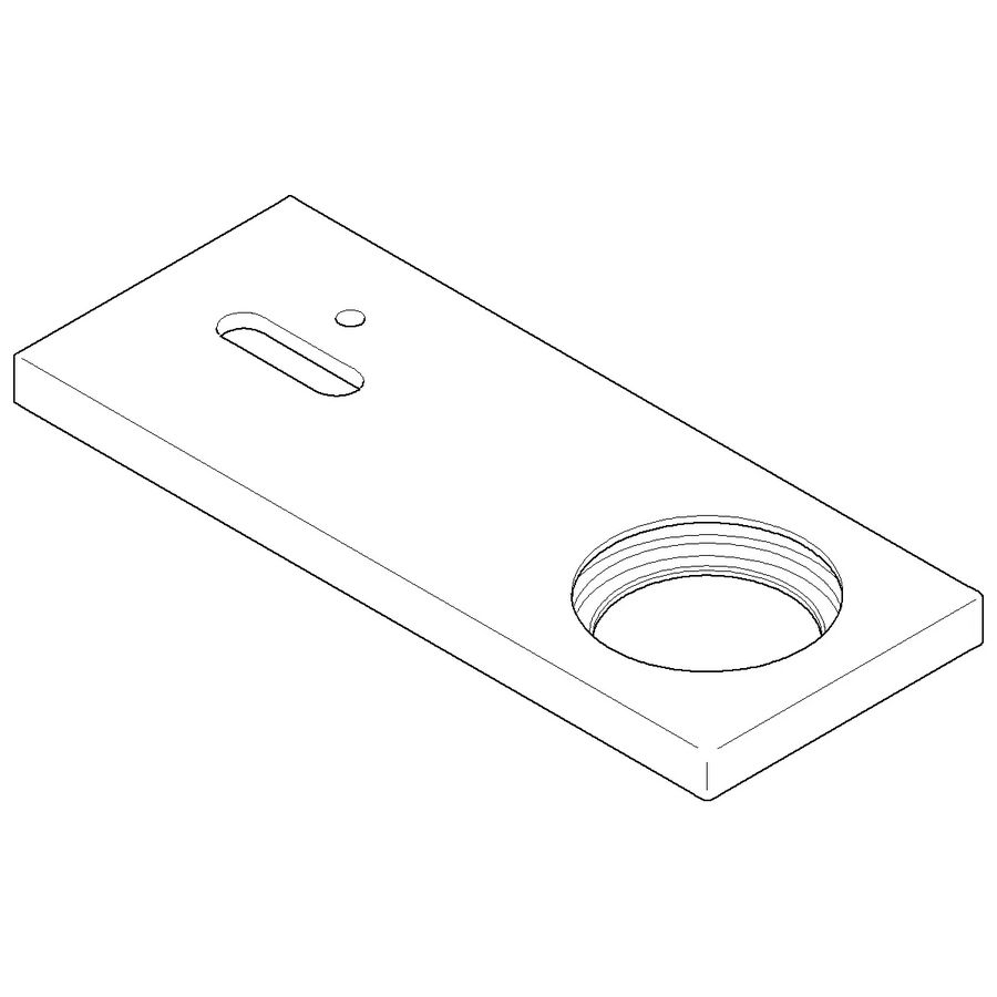 Rozet v. wastafel staand 150x60x9mm Platina gebors.