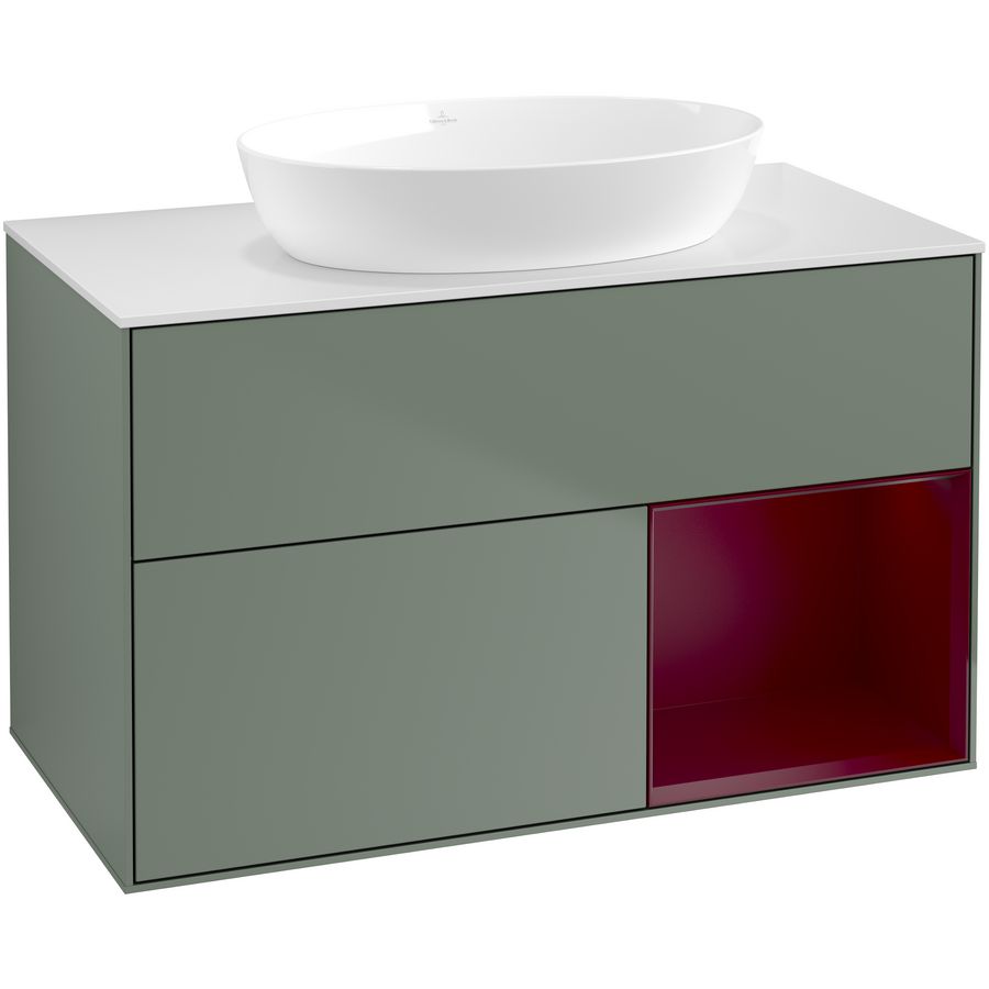 Wastafelonderkast Finion 1000x603x501mm Olive Matt Lacquer GA21HBGM