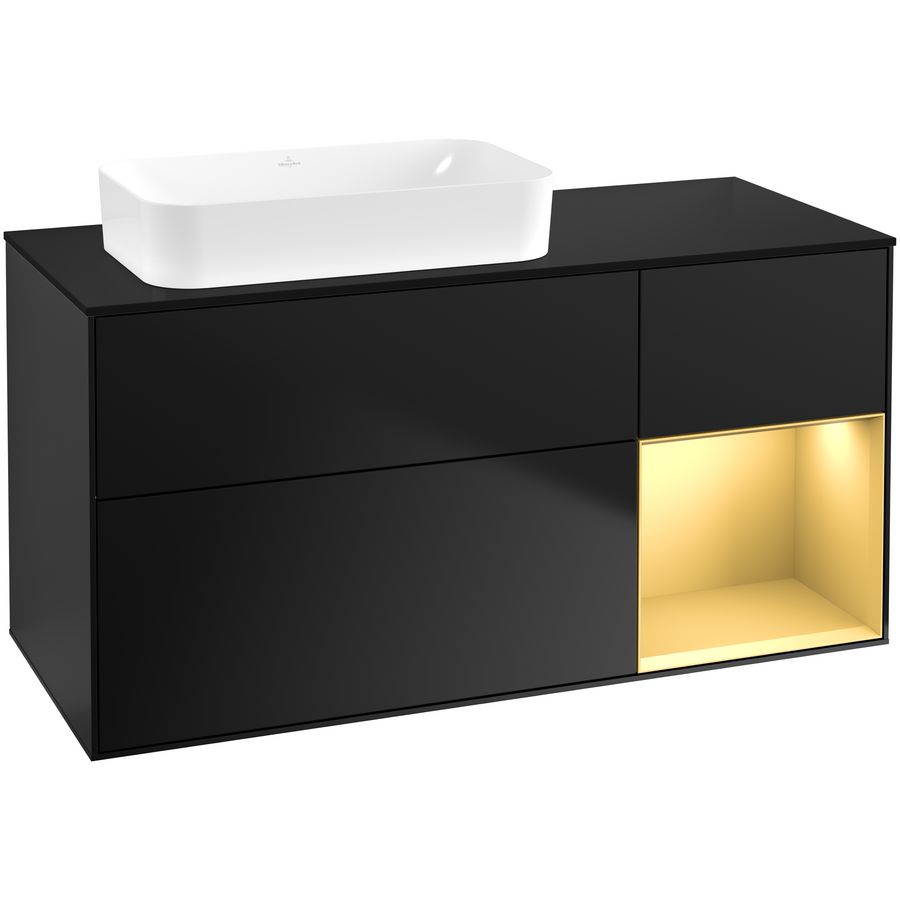 Wastafelonderkast Finion 1200x603x501mm Black Matt Lacquer G692HFPD