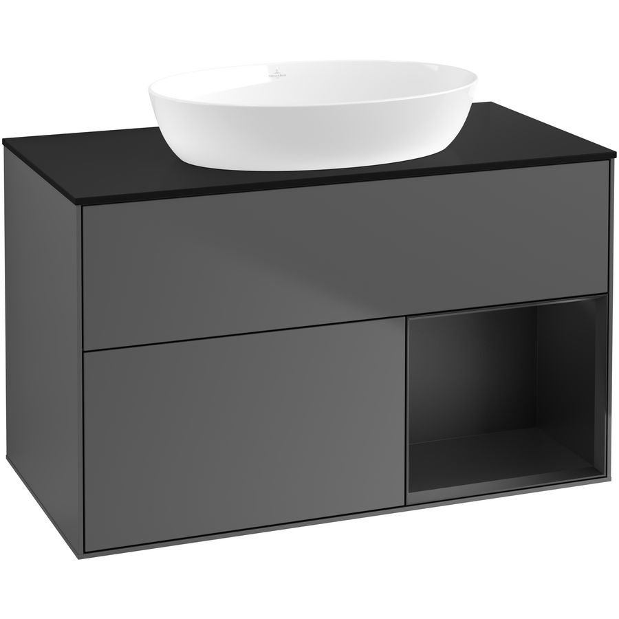 Wastafelonderkast Finion 1000x603x501mm Antr. Matt Lacquer FA22PDGK
