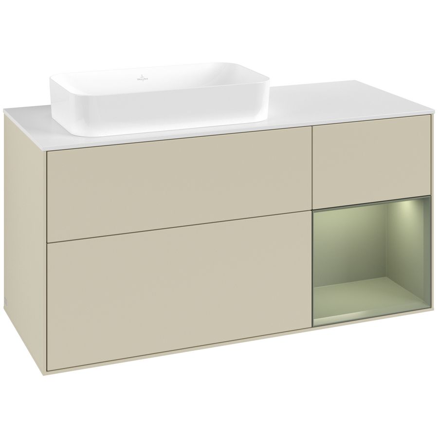 Wastafelonderkast Finion 1200x603x501mm S.Grey Matt Lacquer G691GMHJ