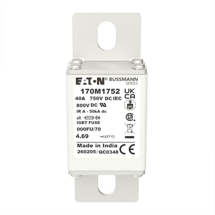 Zekering hoge snelheid 40A DC 750V 000 24x36x96mm aR VVE=5