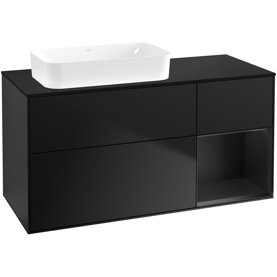 Wastafelonderkast Finion 1200x603x501mm Black Matt Lacquer G692PDPD