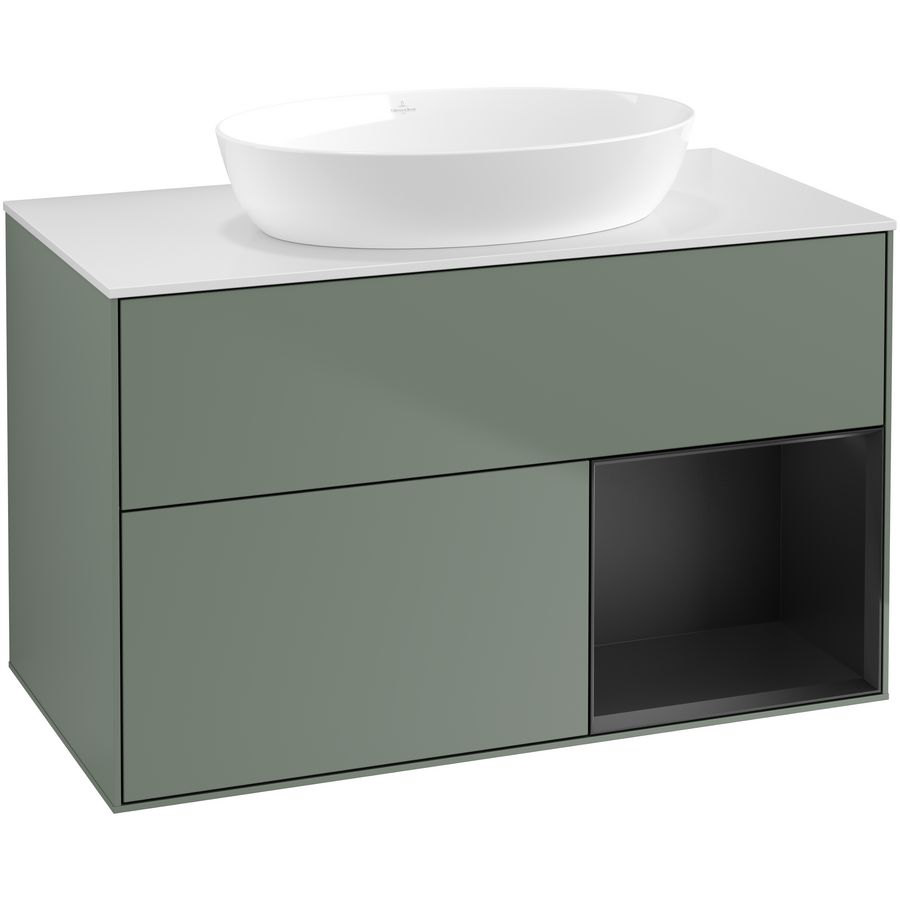 Wastafelonderkast Finion 1000x603x501mm Olive Matt Lacquer GA21PDGM