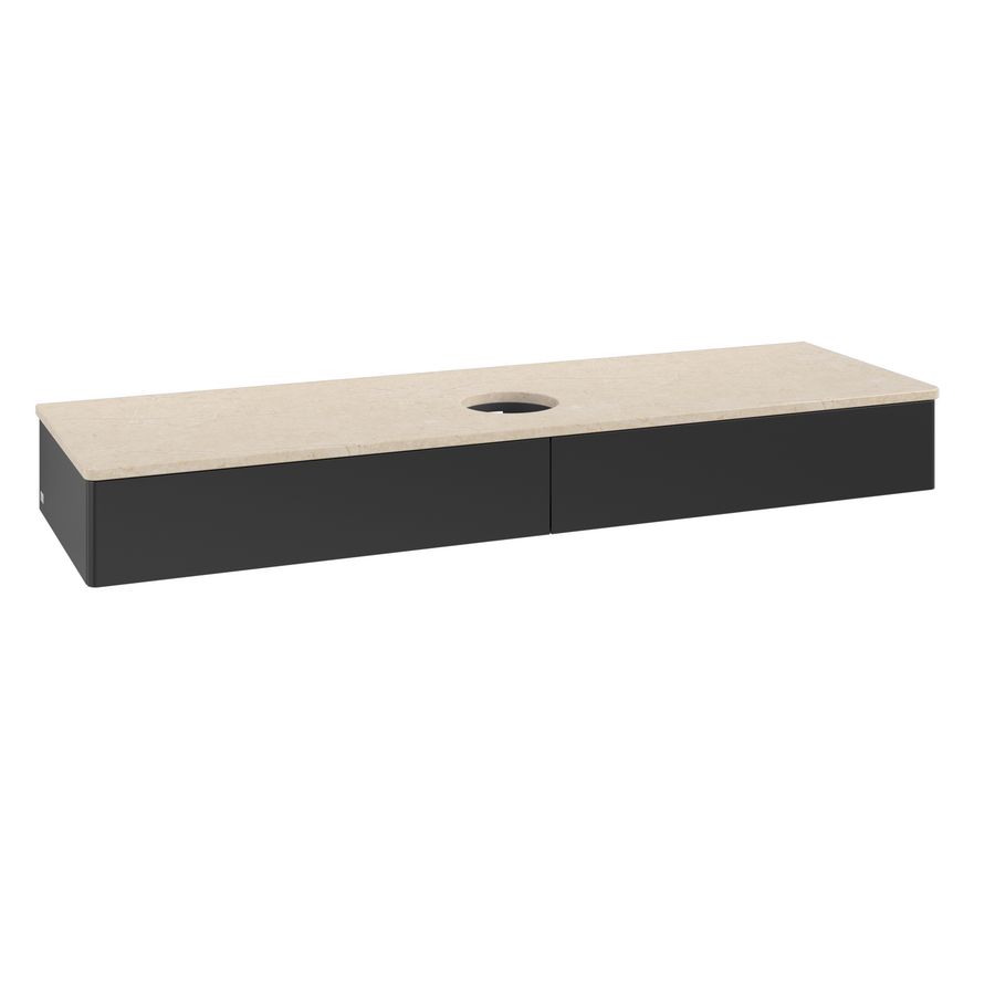 Wastafelonderkast Antao 1600x190x500mm Black Matt Lacquer K14013PD