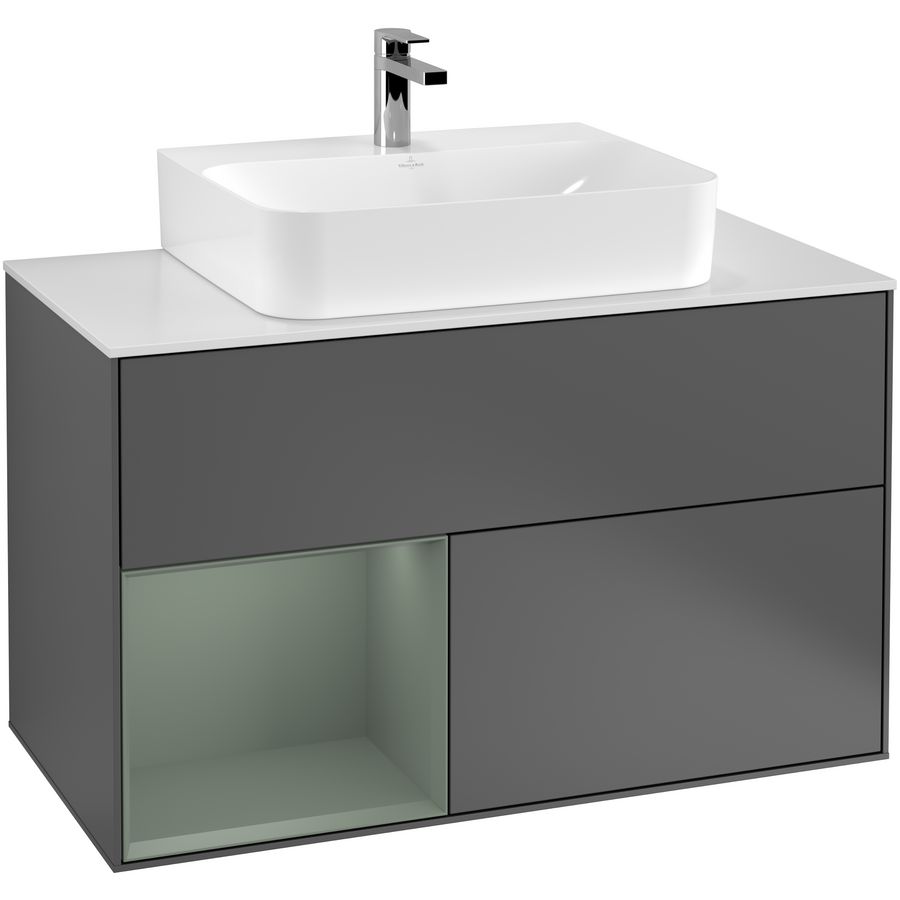 Wastafelonderkast Finion 1000x603x501mm Antr. Matt Lacquer G111GMGK