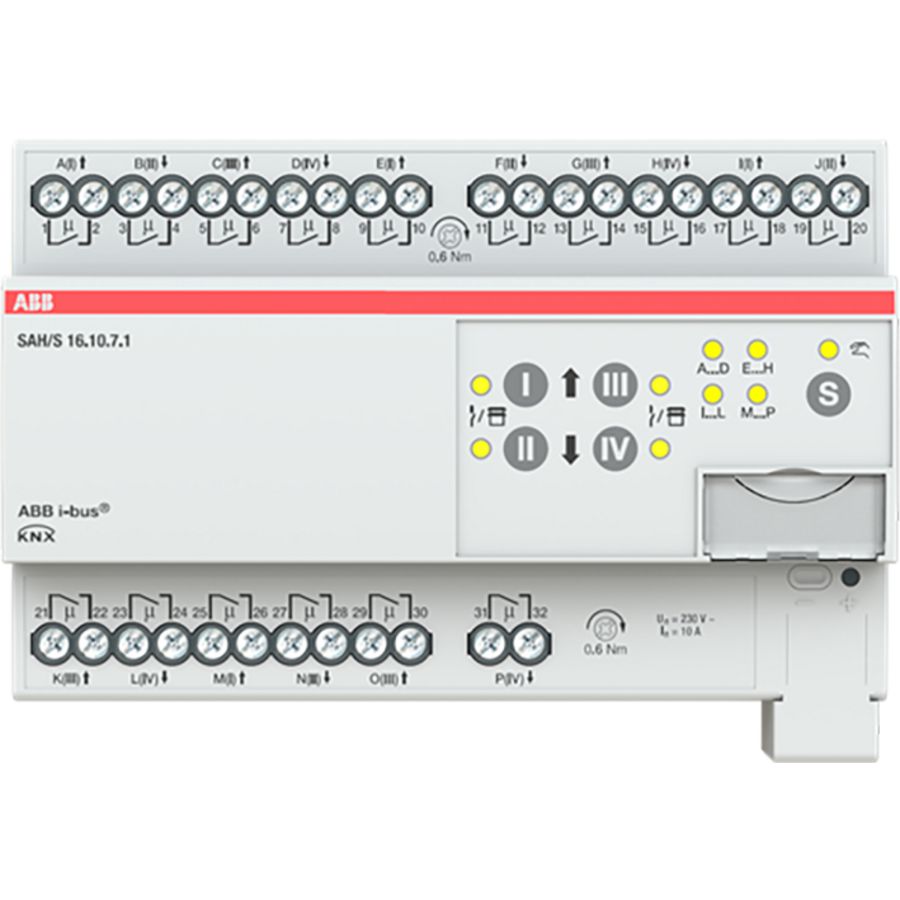 Schakel/Jaloezie aktor KNX 16-voudig 24V DC 10A DIN-rail (SAH/S16.10.7.1)